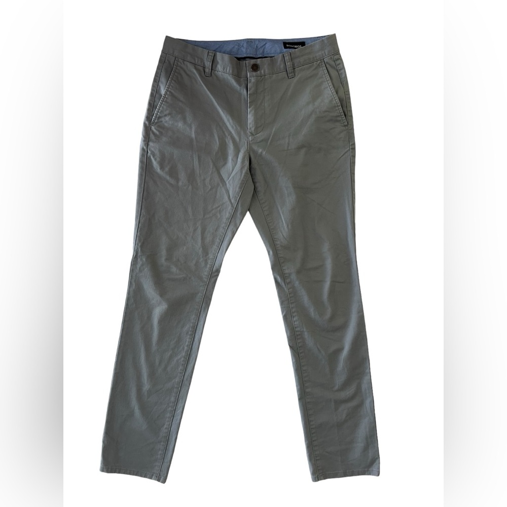 Bonobos The Original Chino Men's 30 X 30 Tailored Fit Pants Gray Flat Front